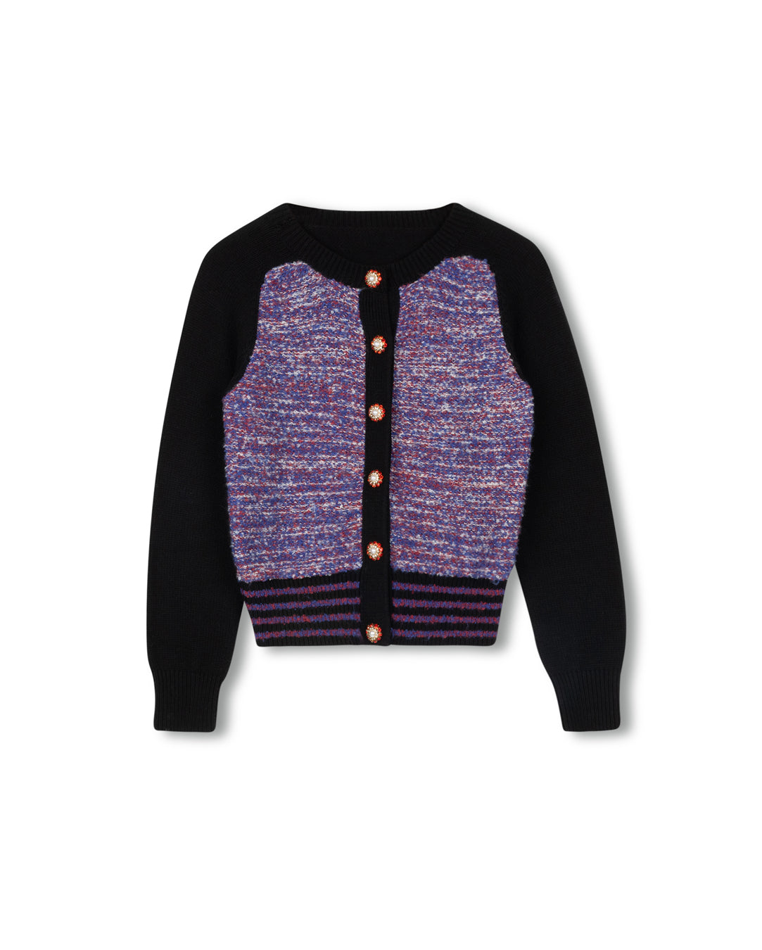 Rhinestone Button Knit Cardigan
