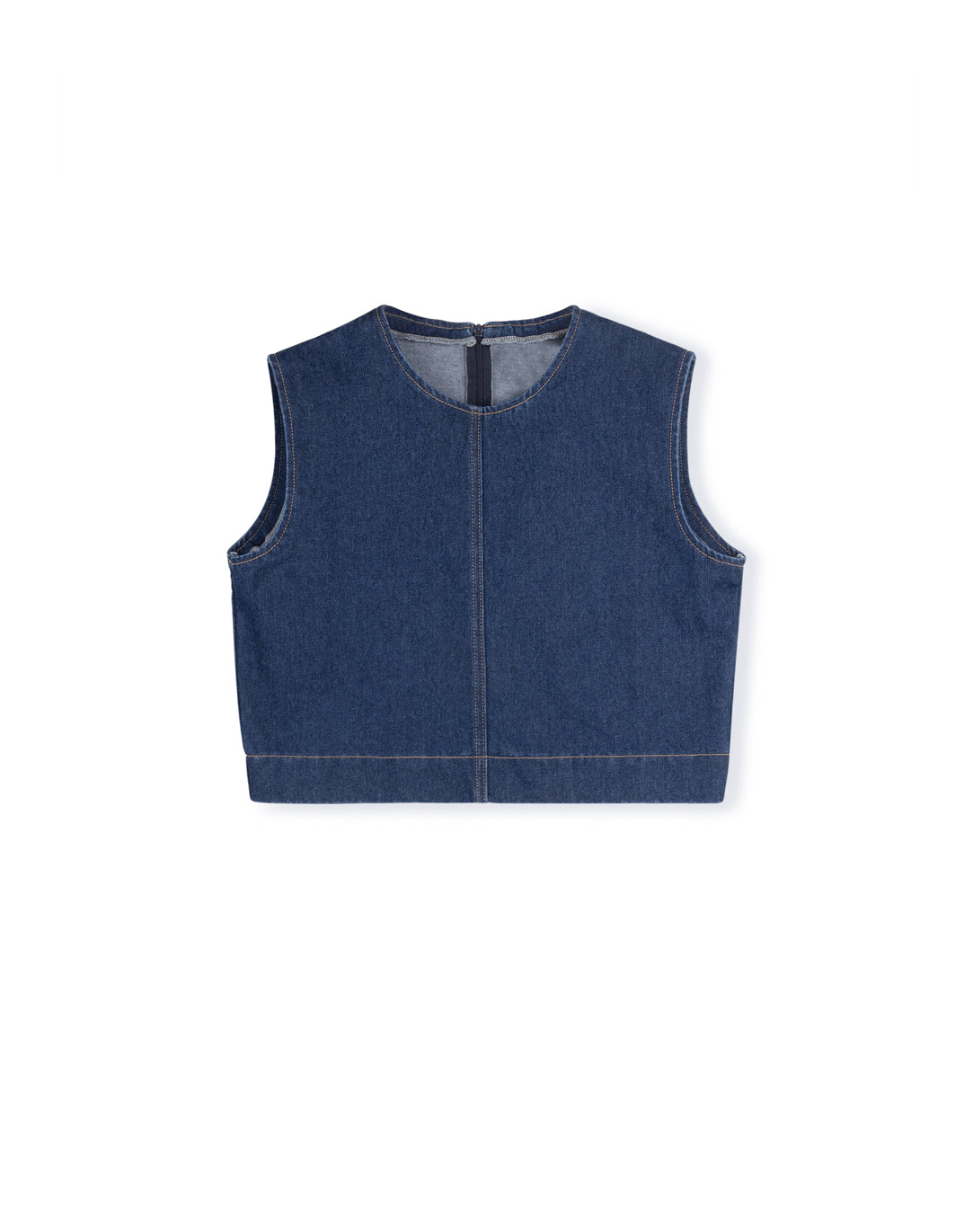 Denim Crew Neck Vest