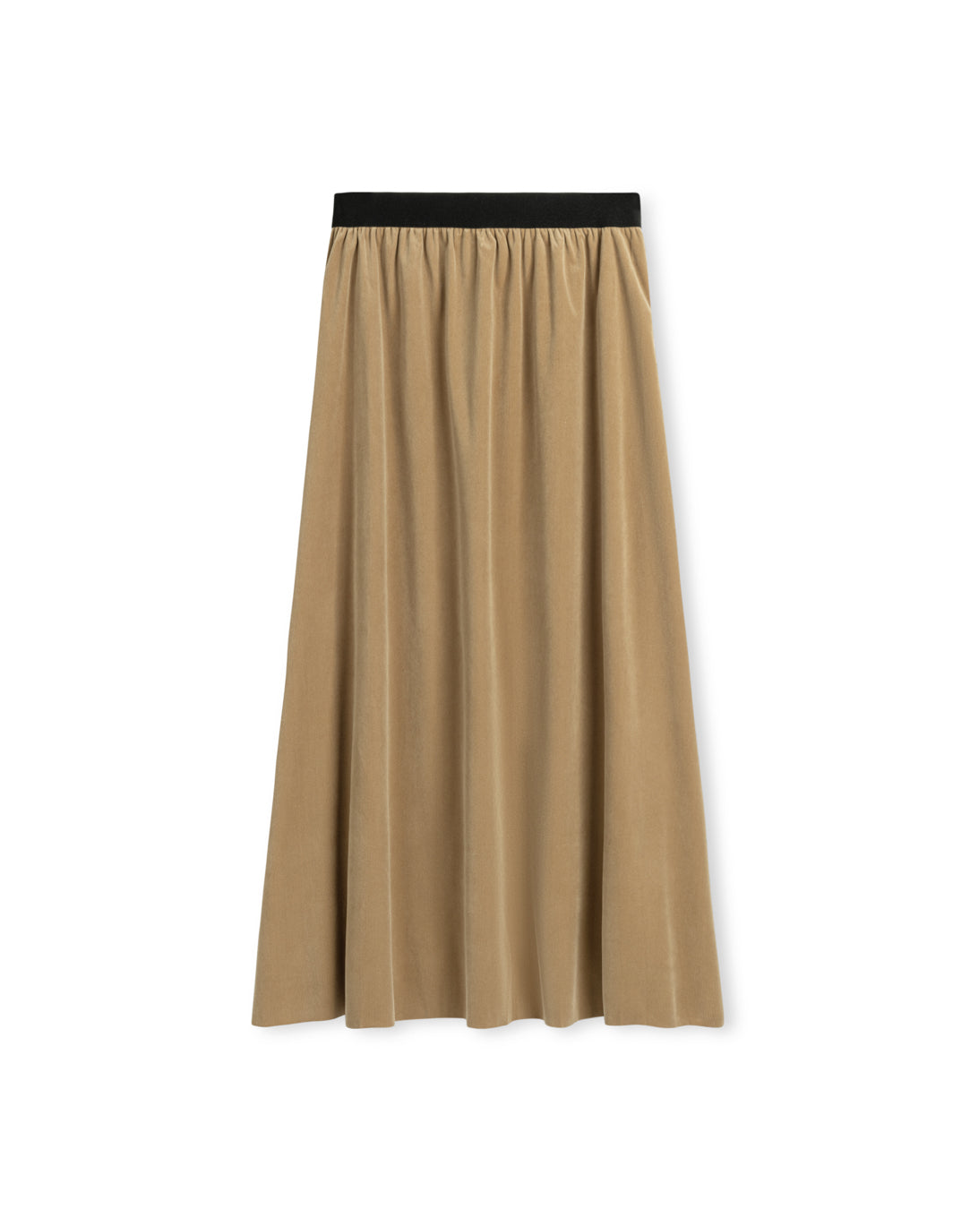 Elastic Waisted Corduroy Maxi Skirt