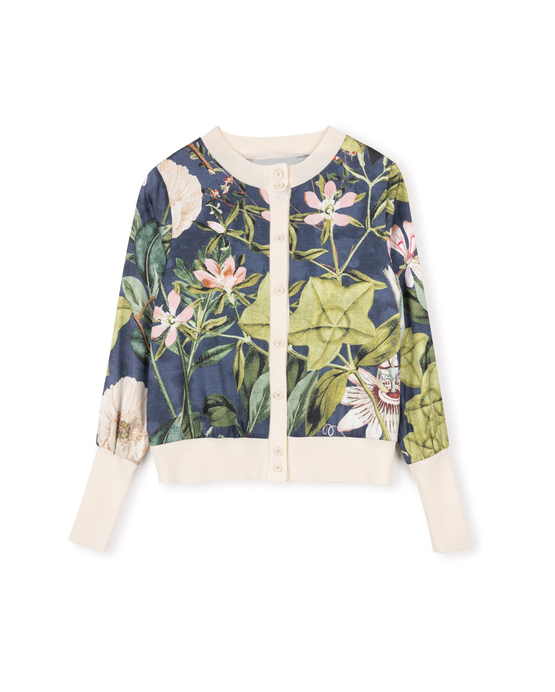 Silk Floral Printed Cardigan