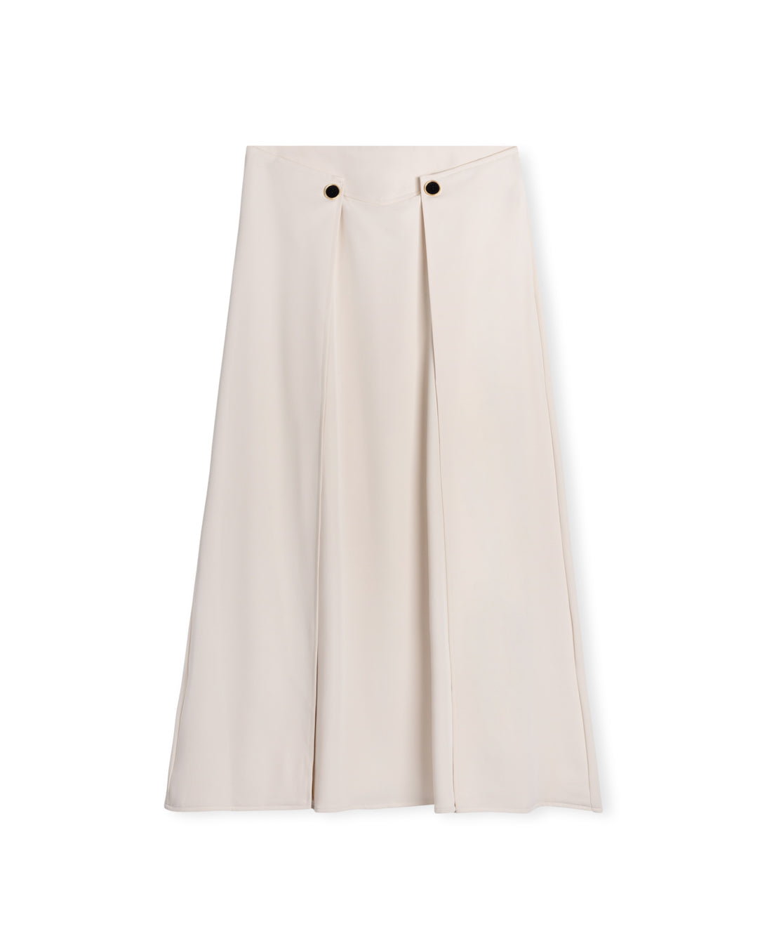 Pleated Skirt With Button Detail