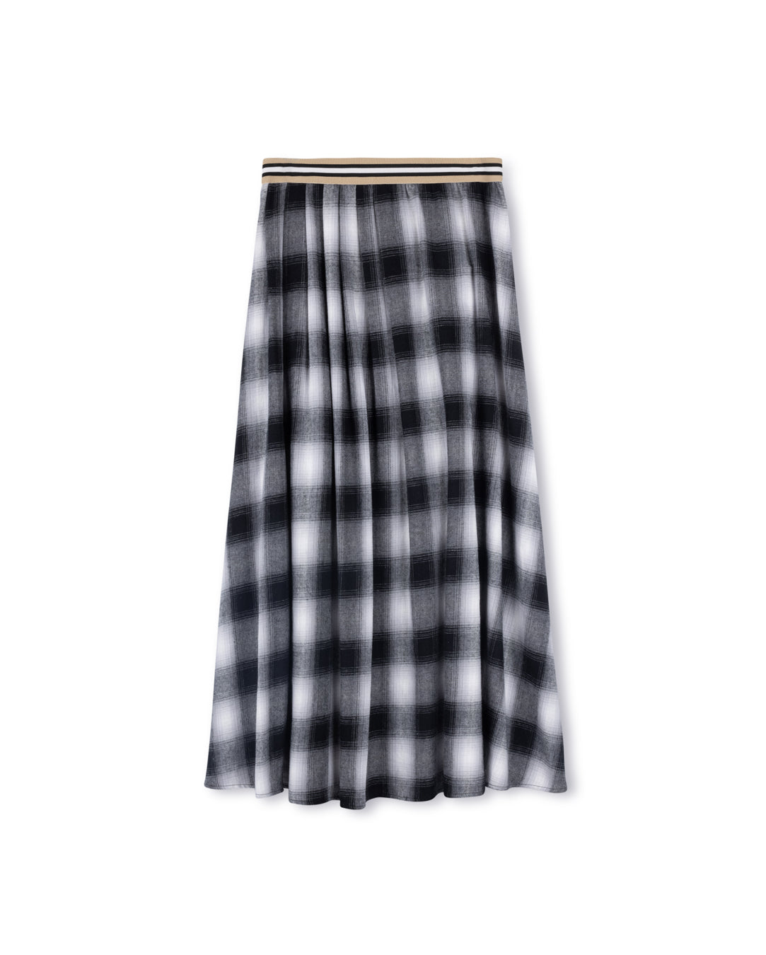 Oversized Checkered Maxi Skirt