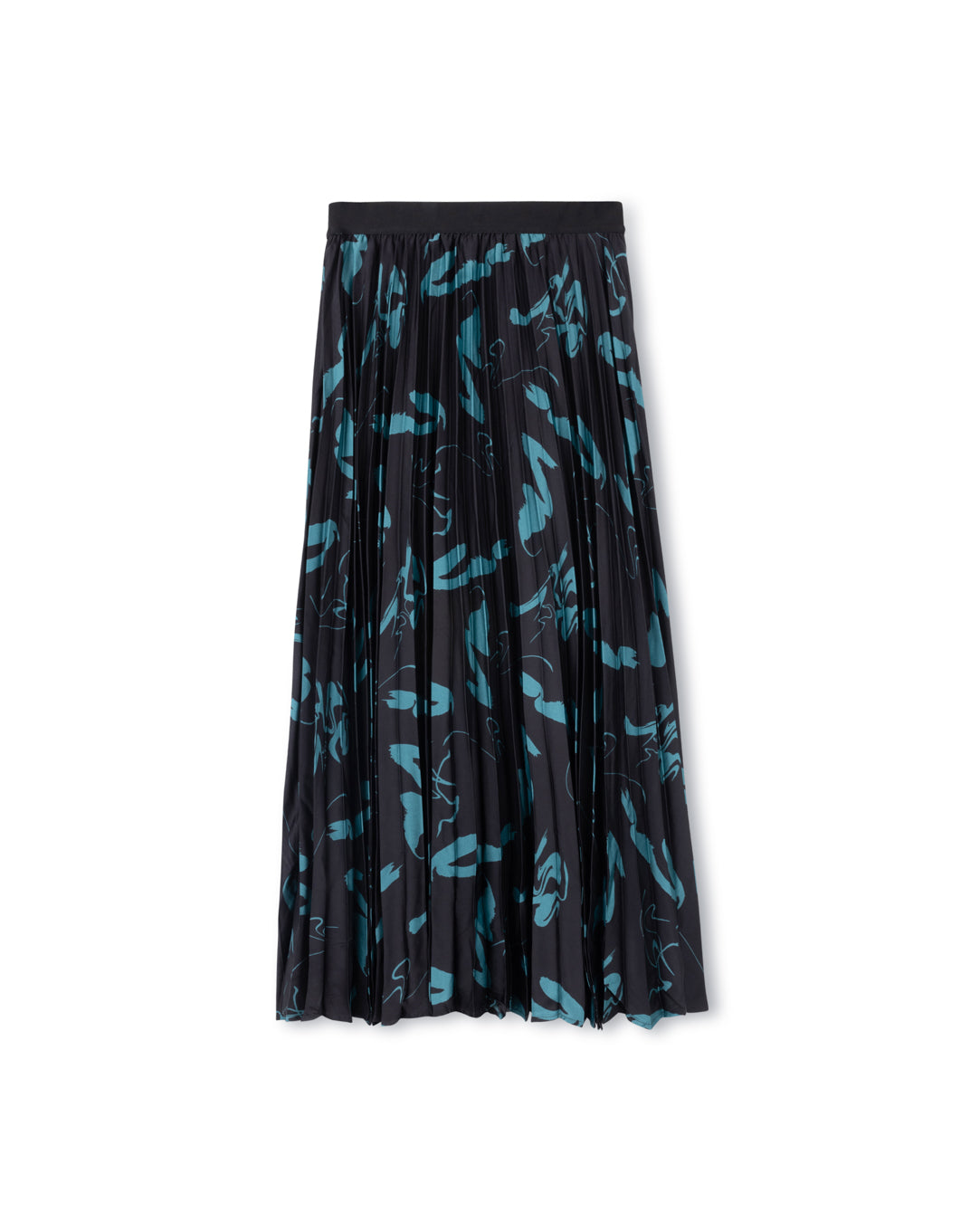 Micro Pleated Printed Skirt