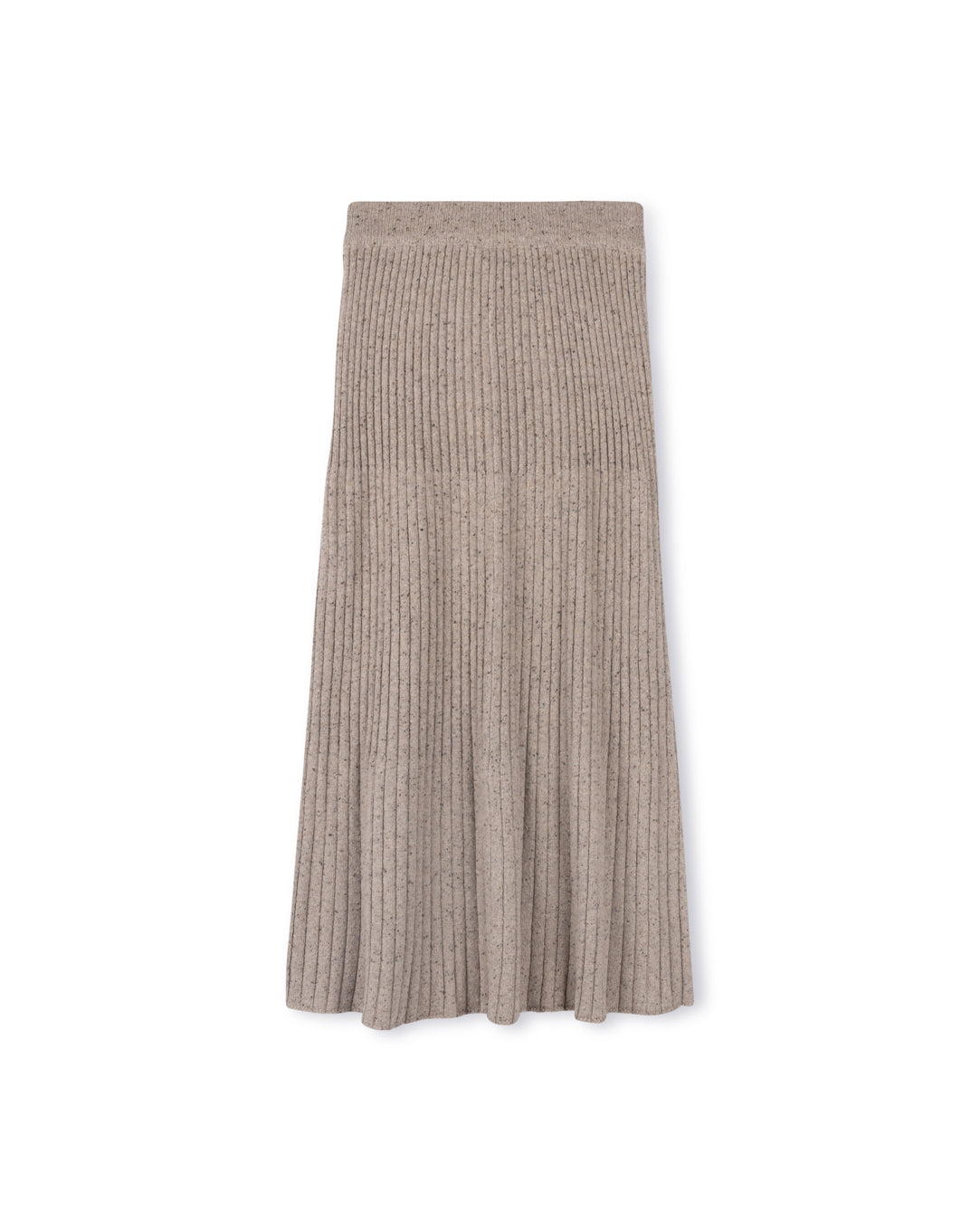 Speckled Knit Pleated Maxi Skirt