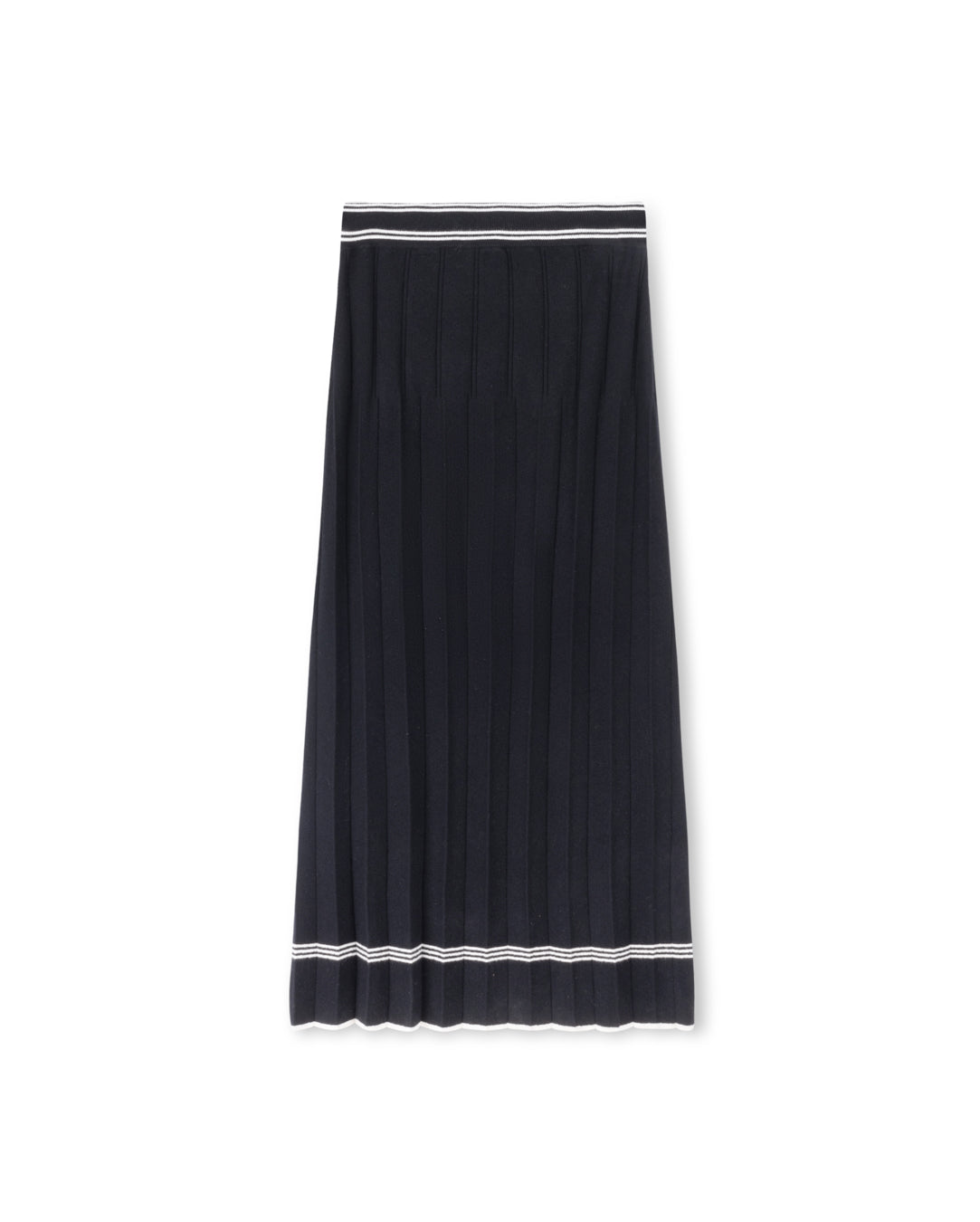 Textured Knit Pleated Skirt