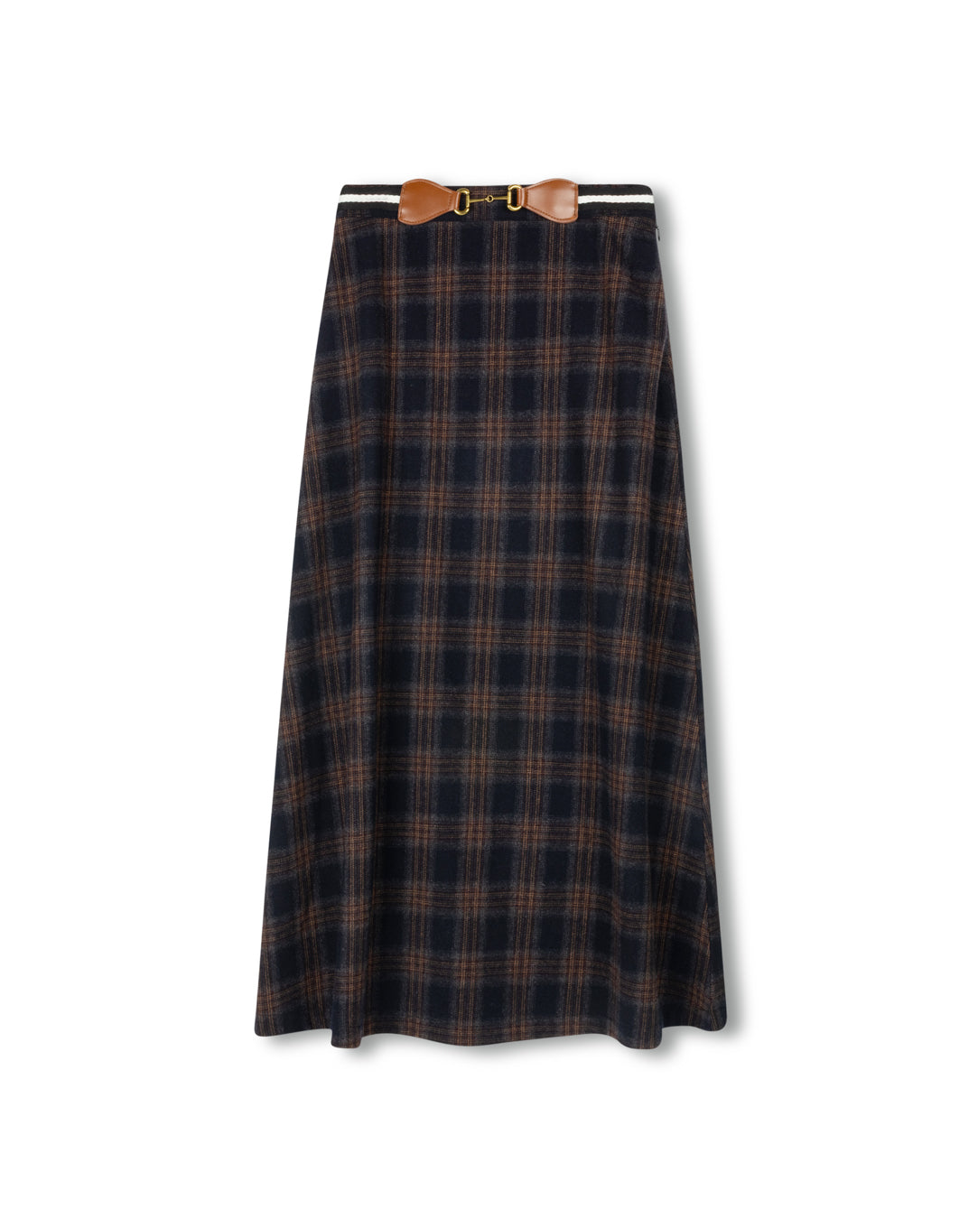 Elastic Band Detailed Plaid Skirt