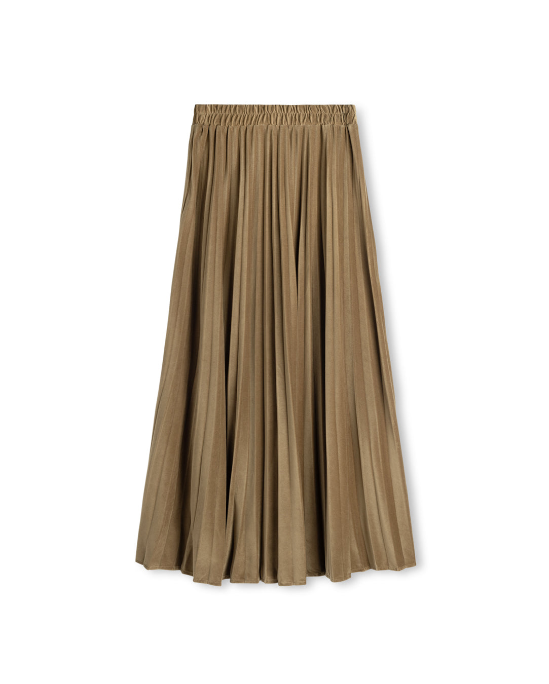 Tweed Corduroy Pleat Skirt Khaki S