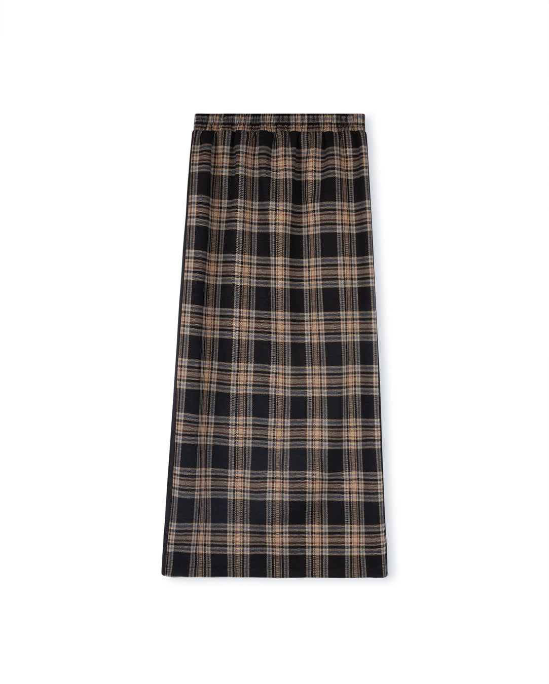 Stretch Plaid Maxi Skirt