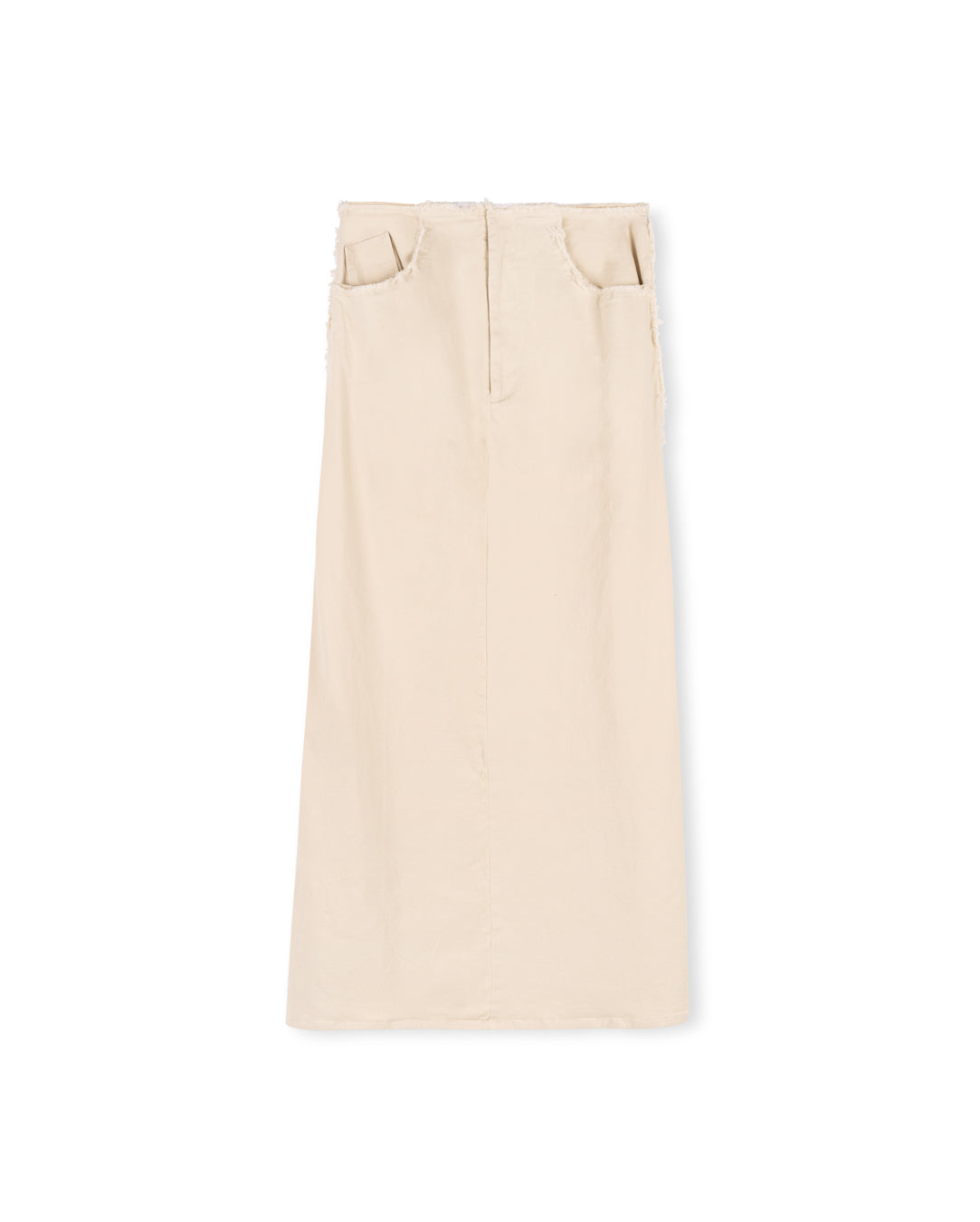 Frayed Seamed Detailed Maxi Skirt