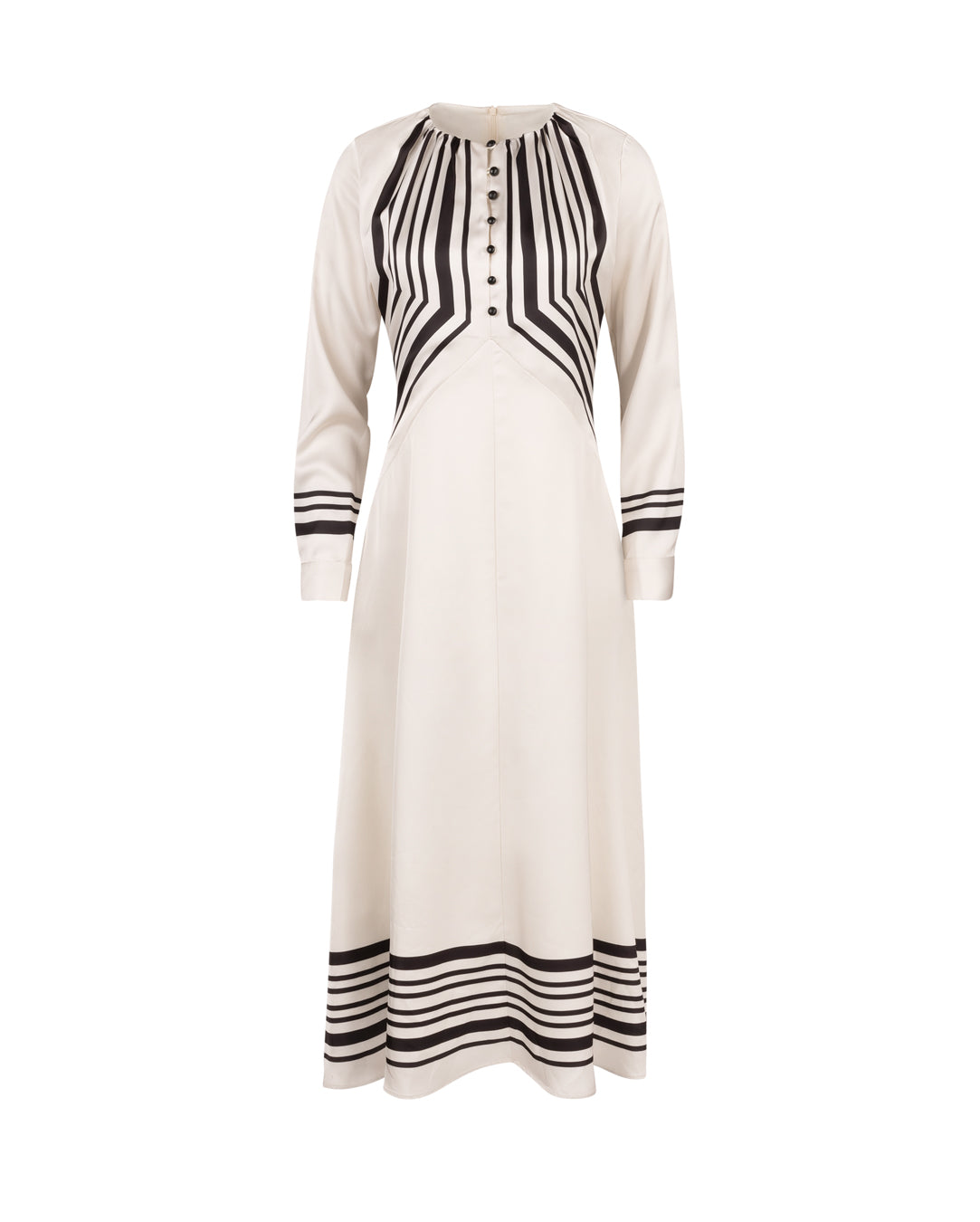 Waisted Block Stripe Detailed Dress