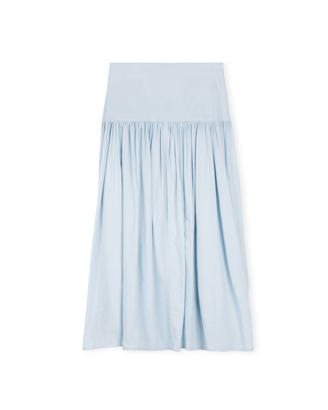 Linen Yolk And Pleat Skirt