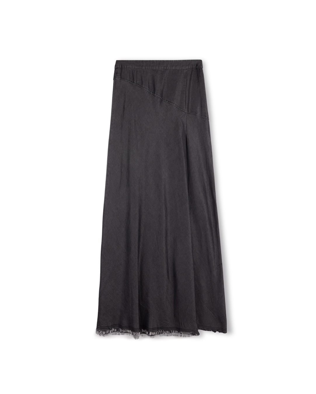 Denim Angled Seam Maxi Skirt