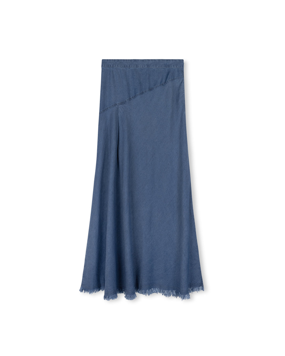 Denim Angled Seam Maxi Skirt