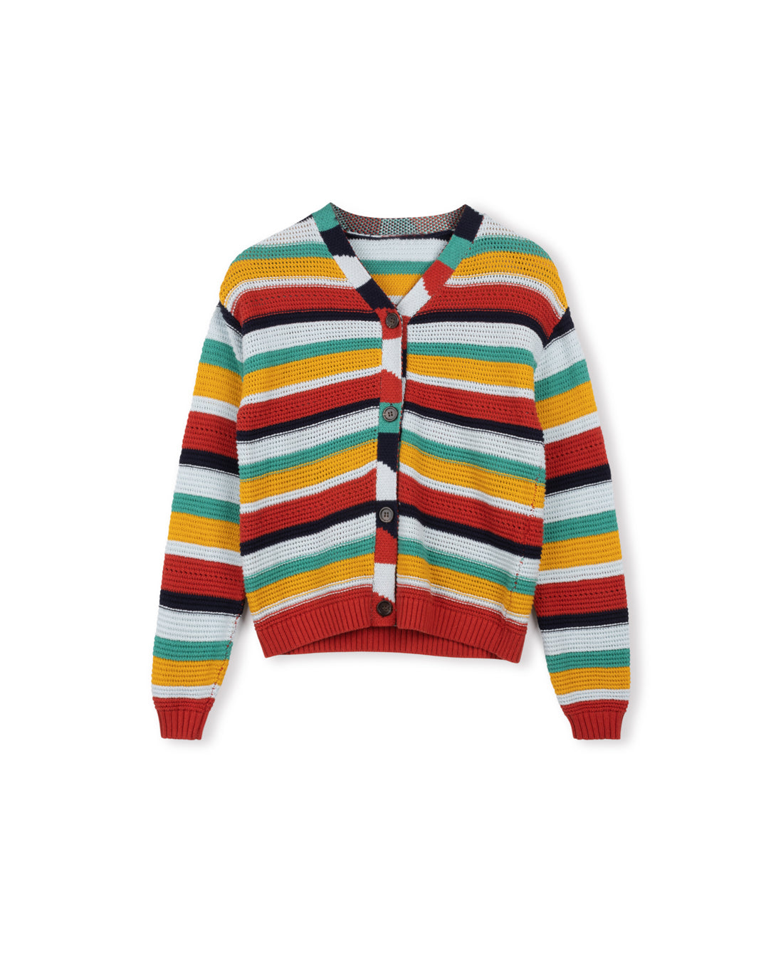 Colorful Stripe Button Down Cardigan