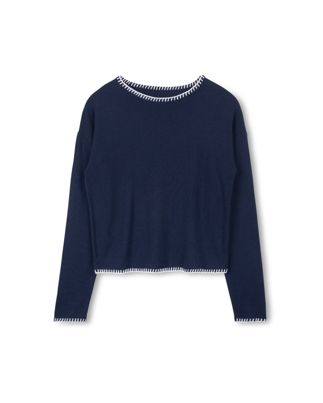 Crew Neck Sweater With Stitch Seams