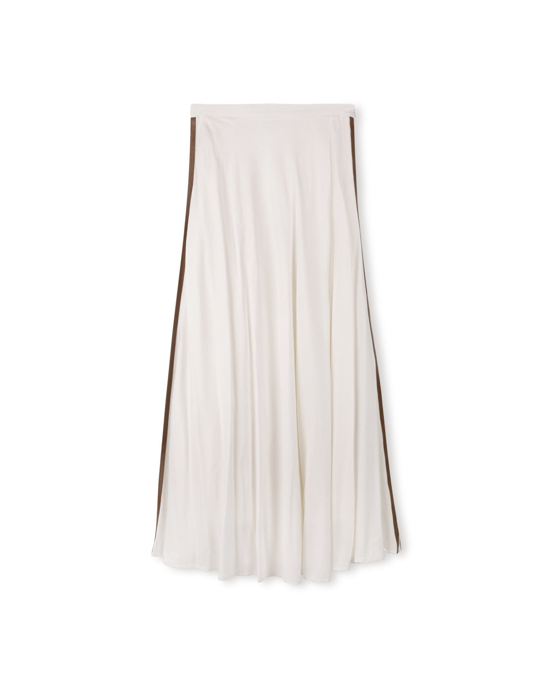 Morgan Linen Skirt With Leather Strip