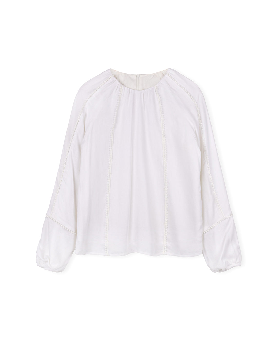 Linen Flowy Stitch Detailed Top