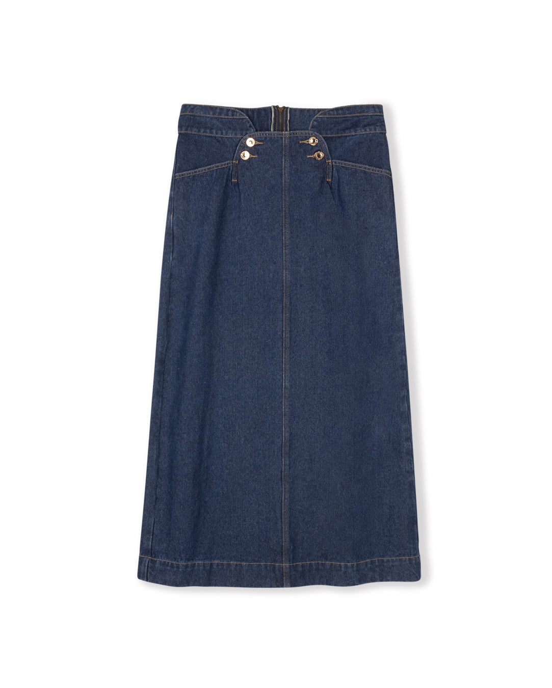 Detailed Waist Denim Skirt