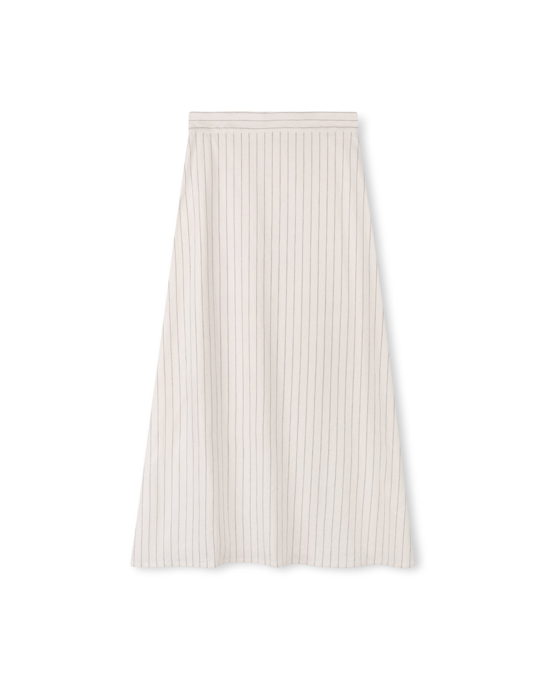 Linen Stripe Straight Skirt