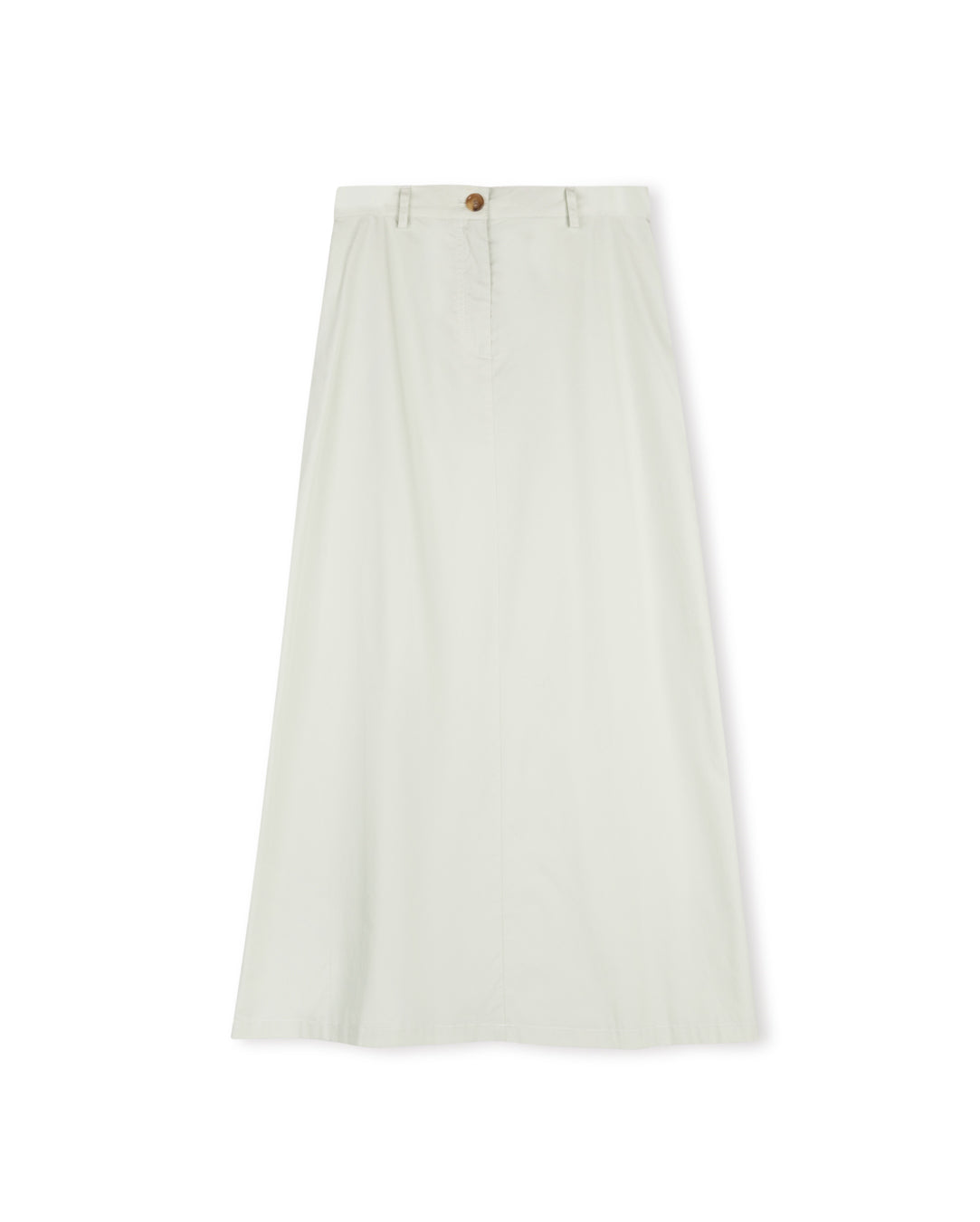 Poplin Front Zipper Maxi Skirt