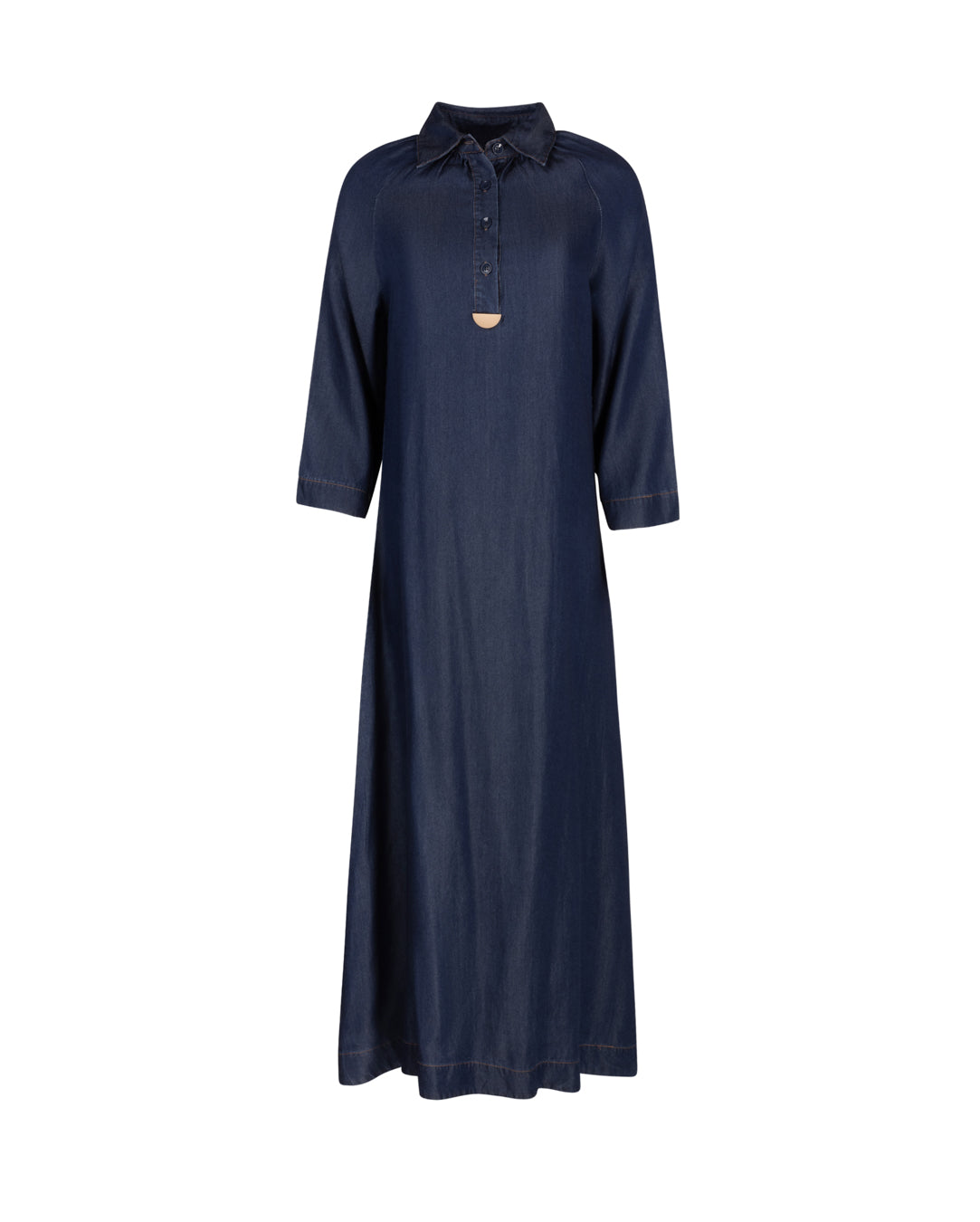 Chambray Button Front A-line Dress