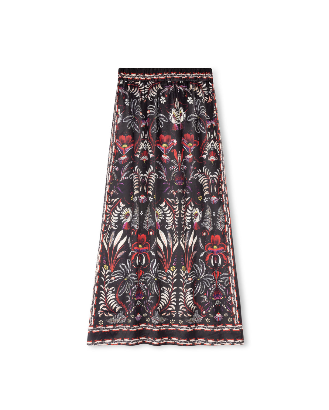 Maxi Printed Trimmed Skirt