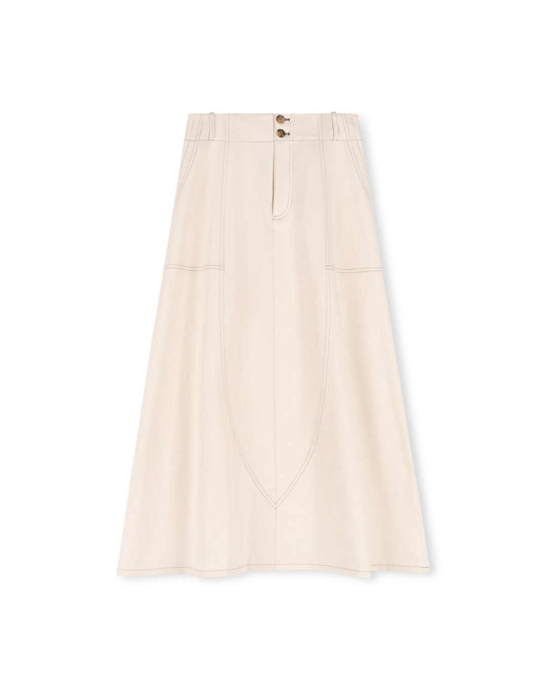 Stretch Twill Maxi Skirt