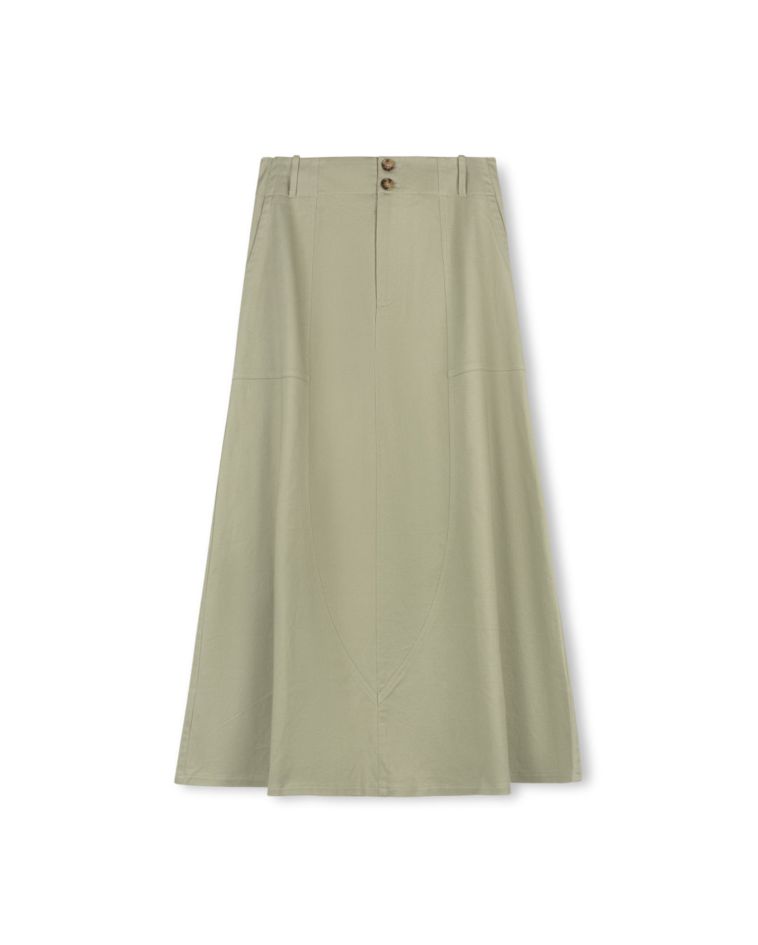 Stretch Twill Maxi Skirt