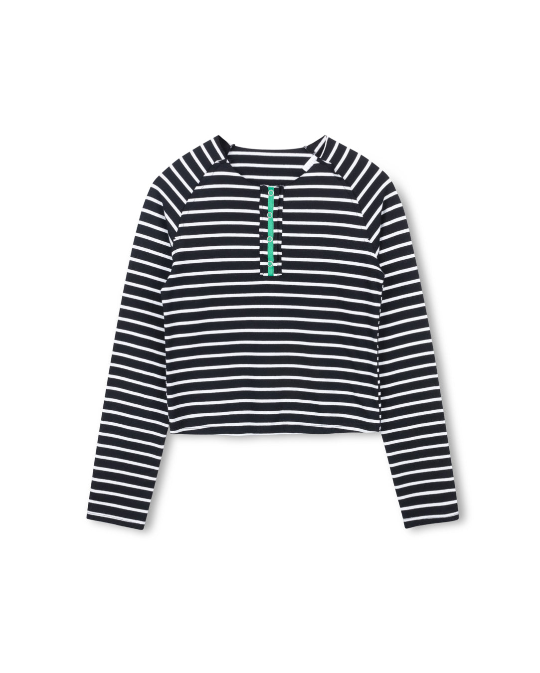 Striped Raw Placket T-Shirt