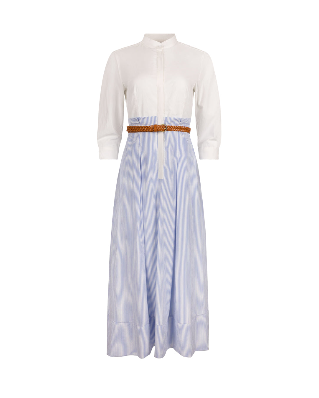 Button Front Belted Dress