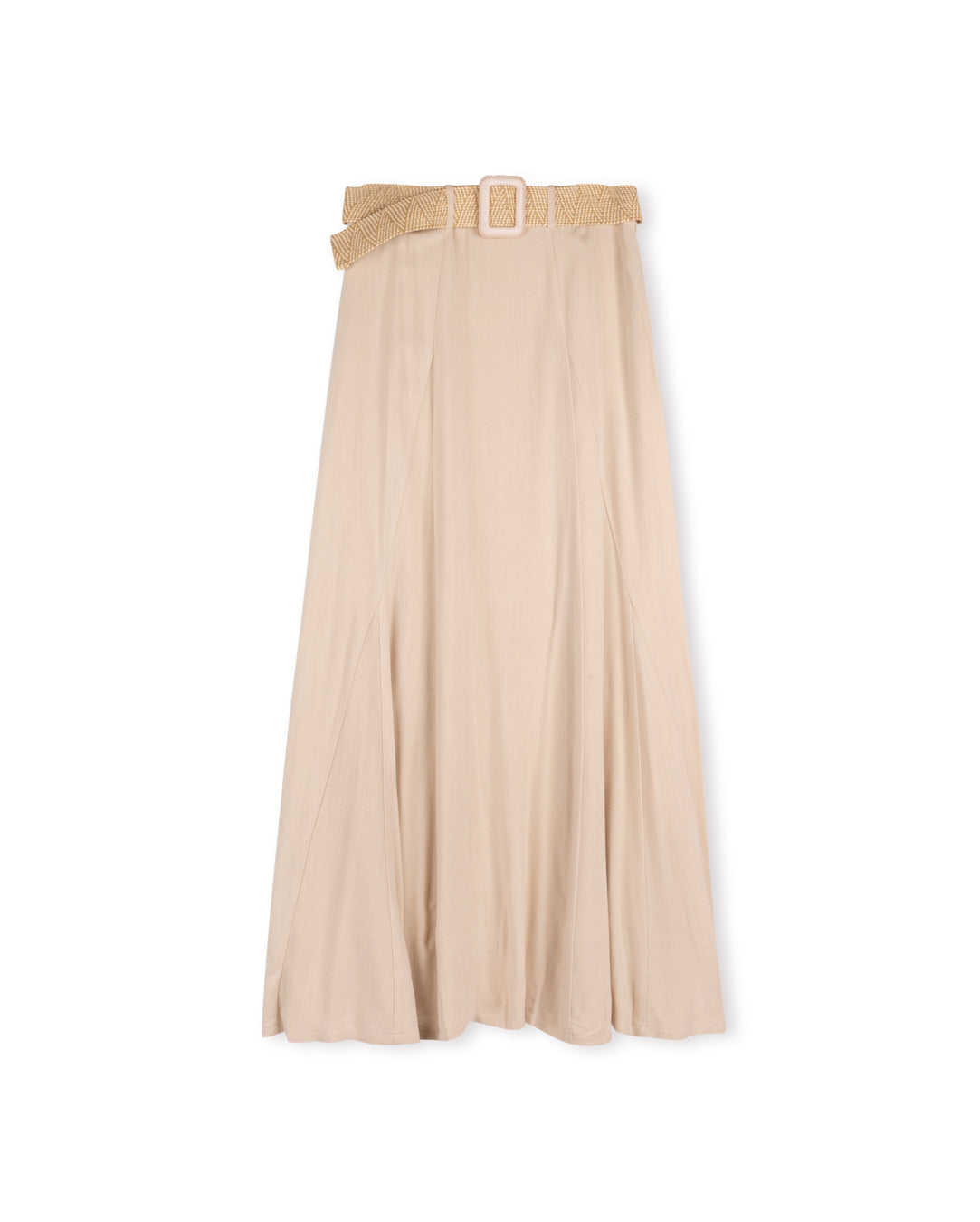 Raffia Belt Linen Skirt