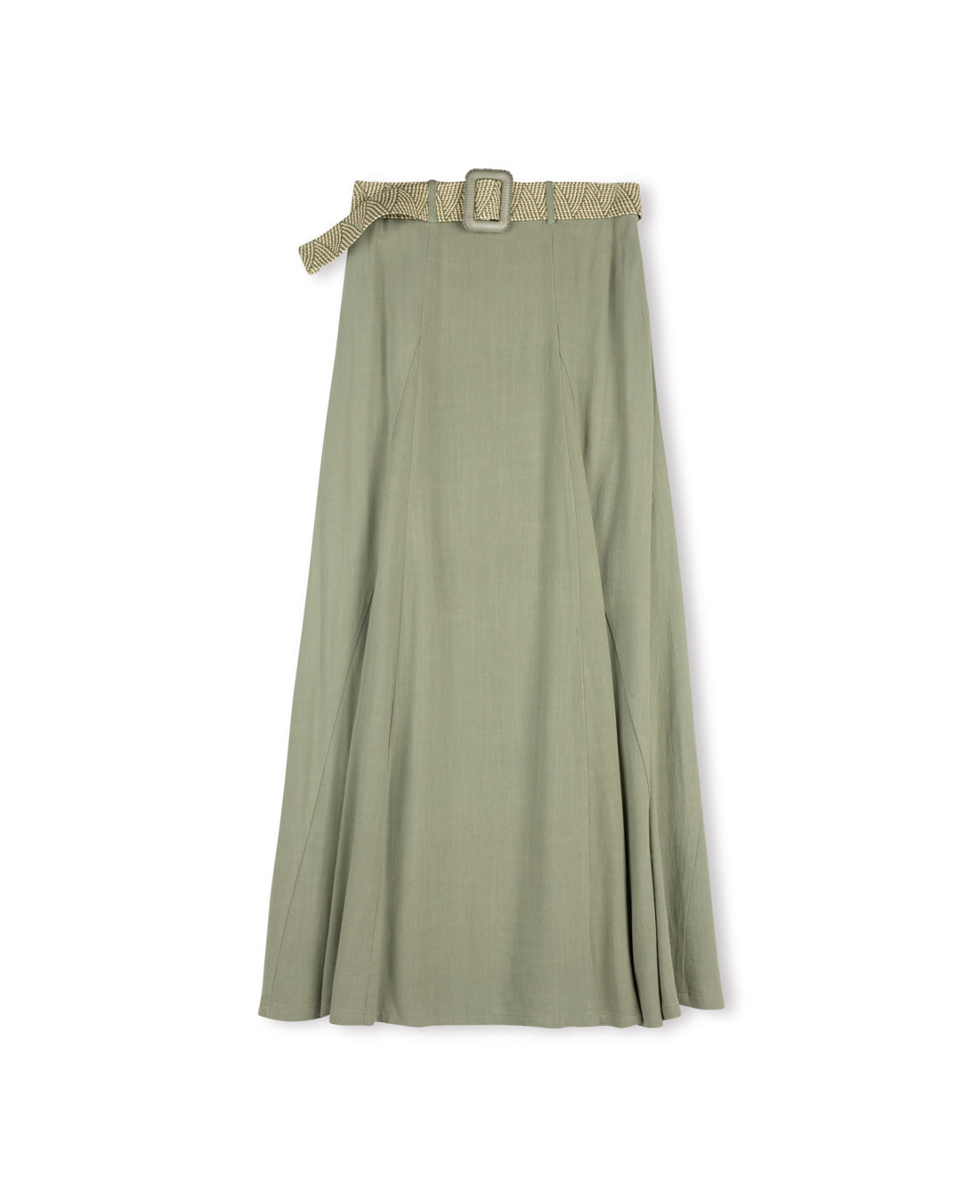 Raffia Belt Linen Skirt