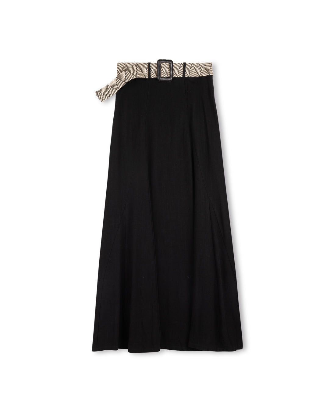 Raffia Belt Linen Skirt