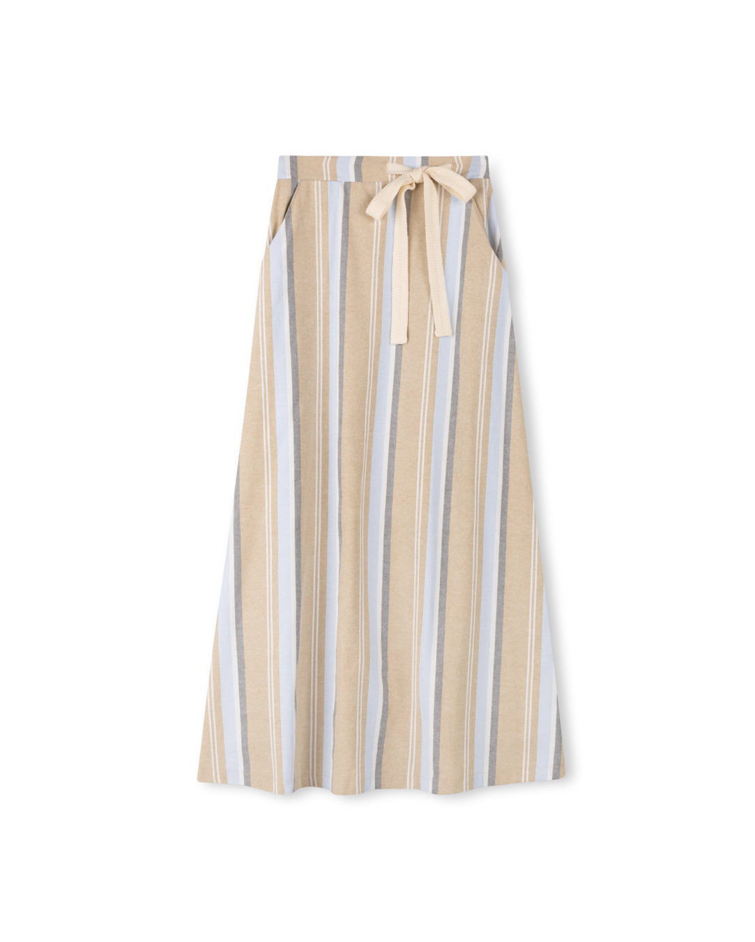 Linen Stripe Rope Belt Skirt