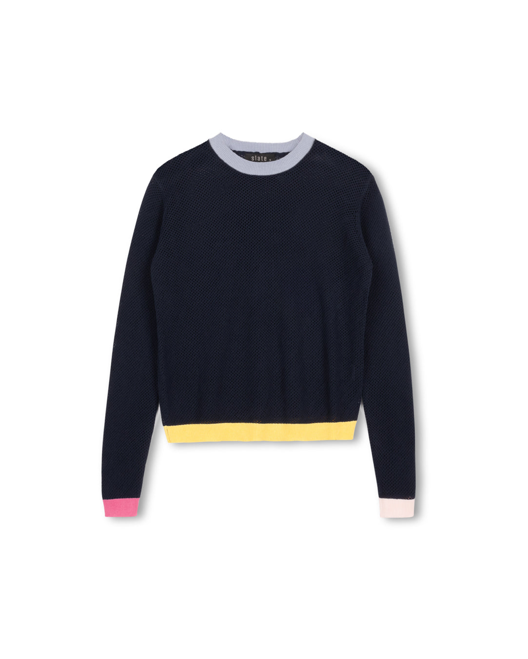 Crew Neck Contrast Trim Sweater