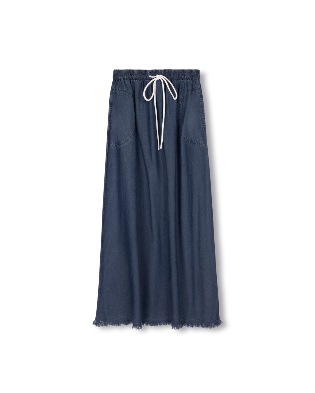 Frayed Hem Denim Skirt