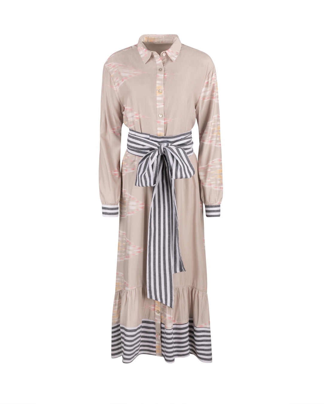 Wrap Belt Button Down Dress