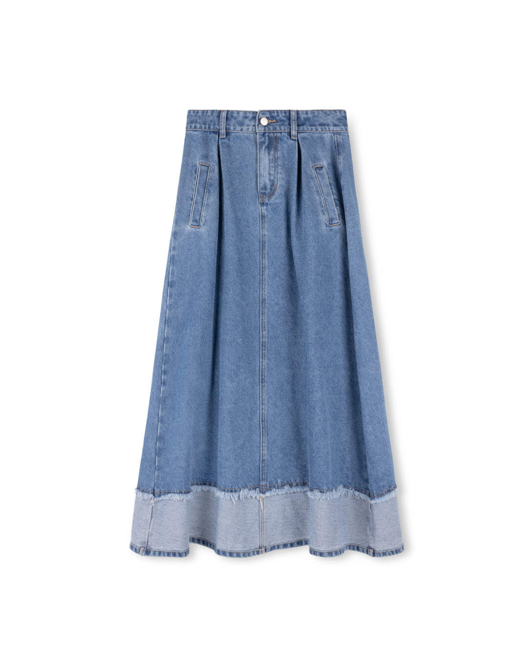 Denim Two Tone Hem Skirt