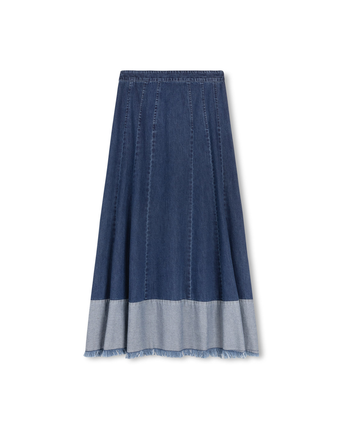 Denim Frayed Skirt