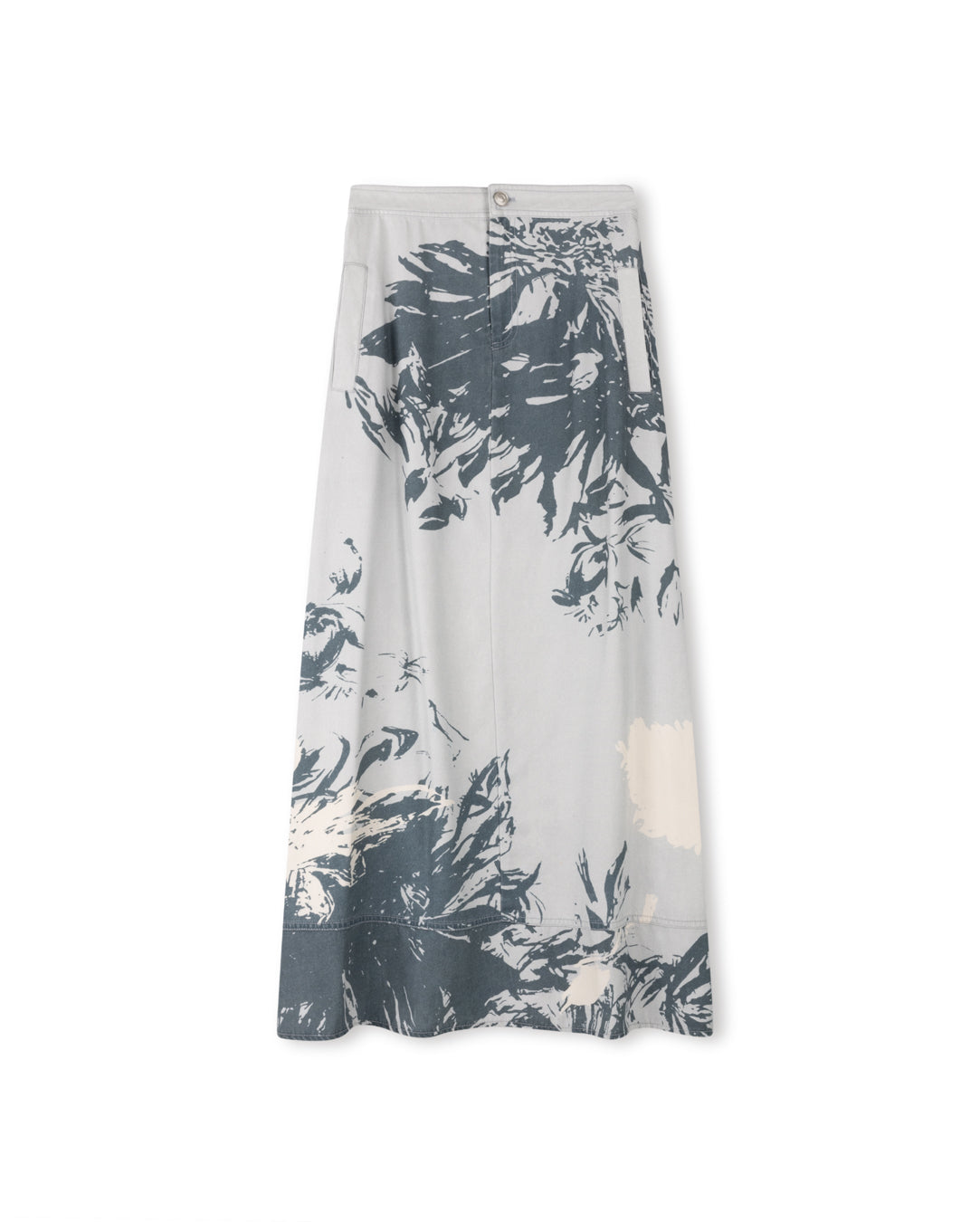 Flower Print Denim Skirt