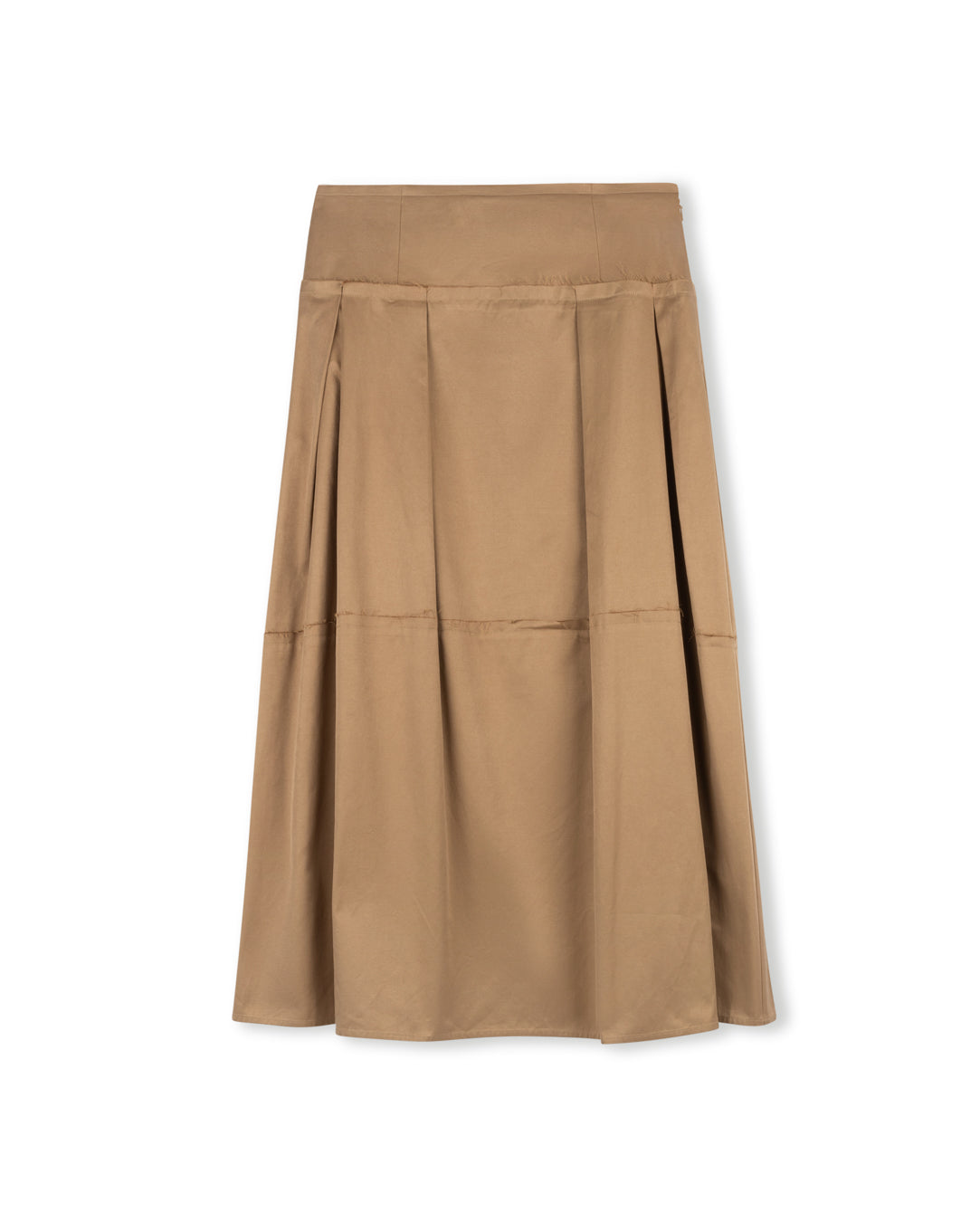 Raw Waist Pleat Skirt