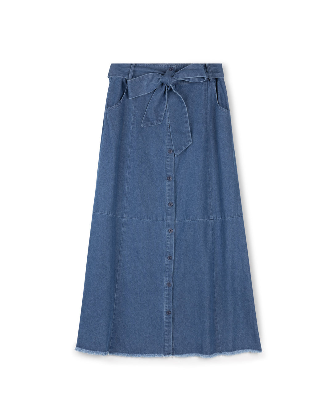 Tie Belt Denim Skirt