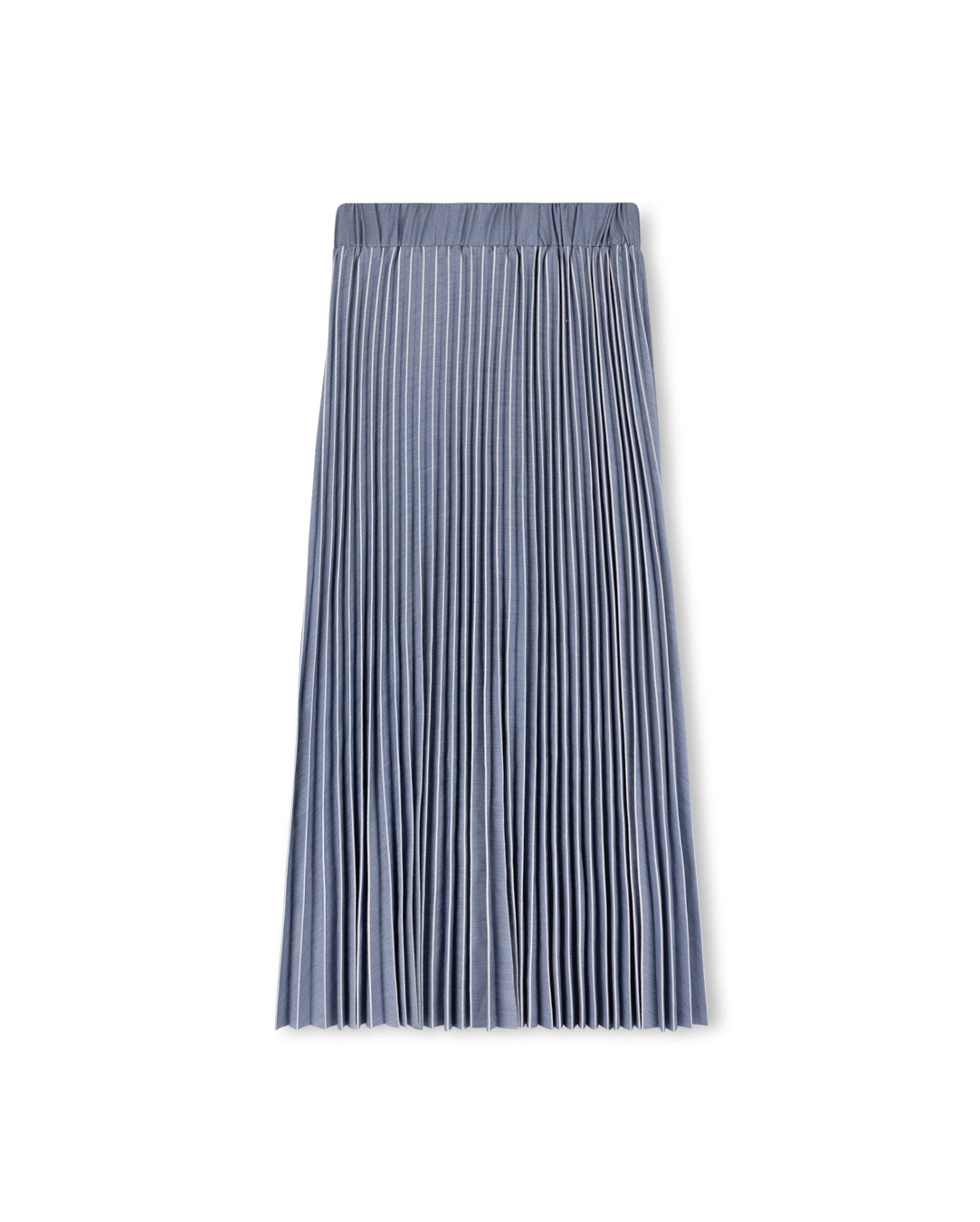 Accordion Pleated Denim Skirt