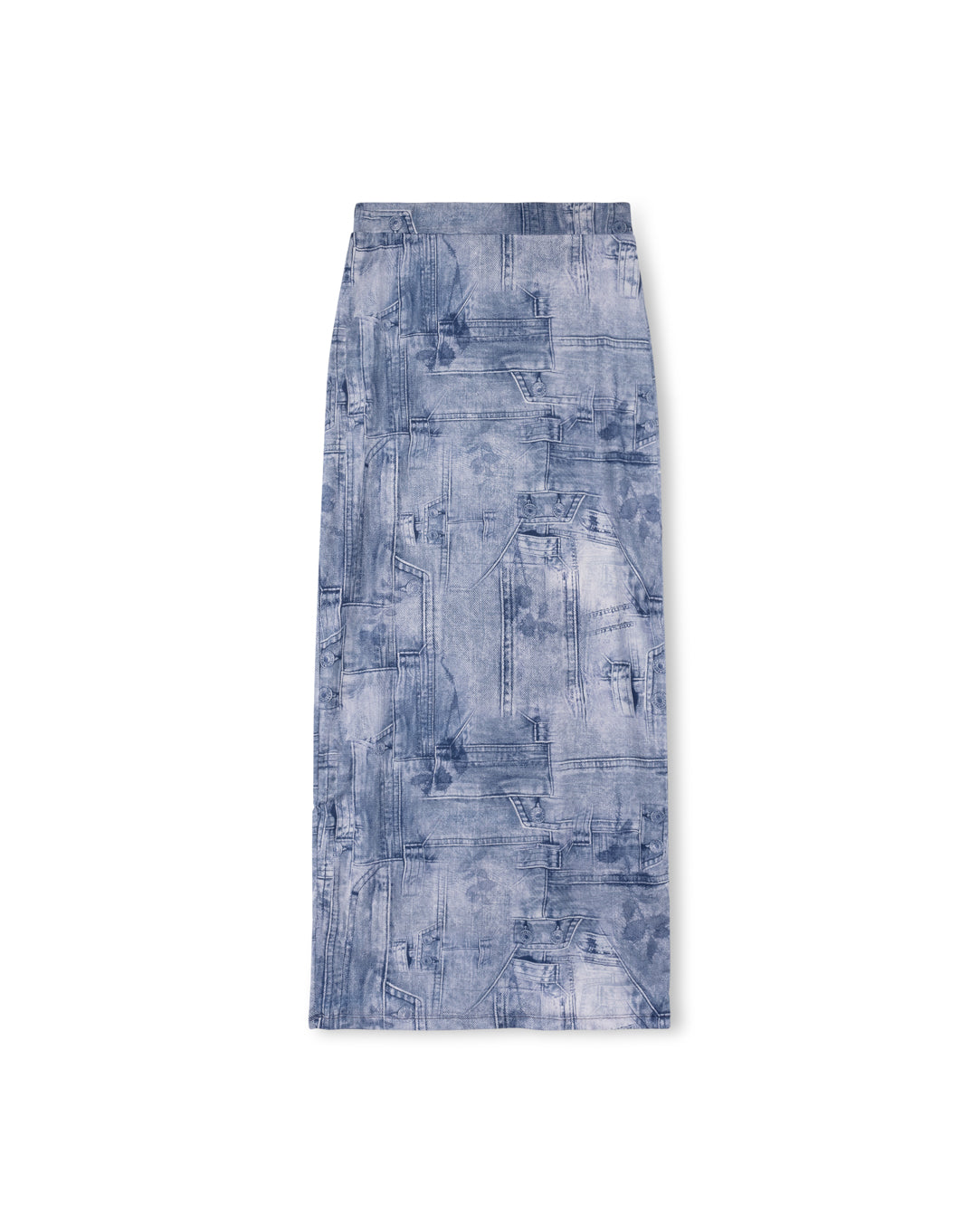 Mesh Printed Maxi Skirt