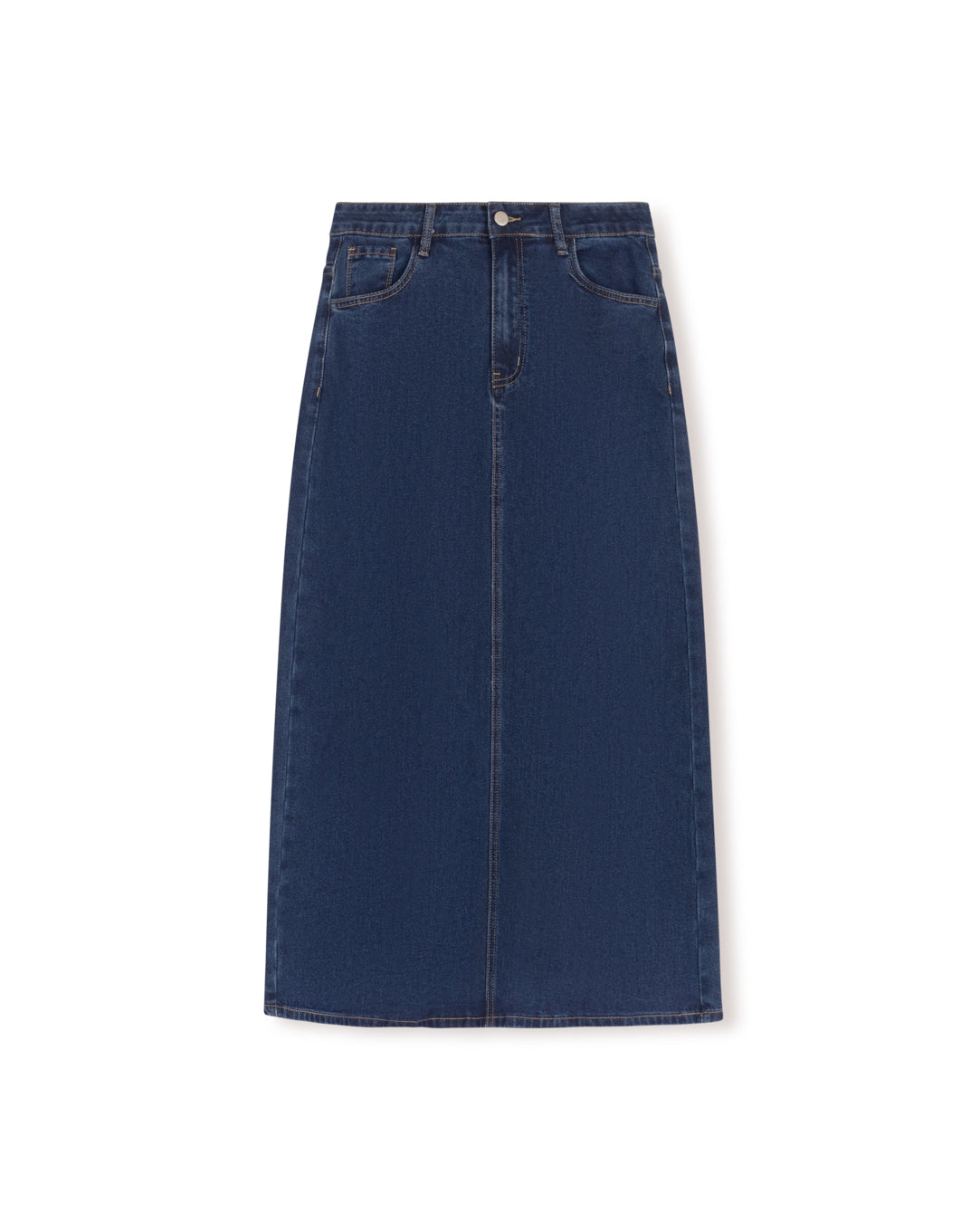 Denim Maxi Straight Skirt