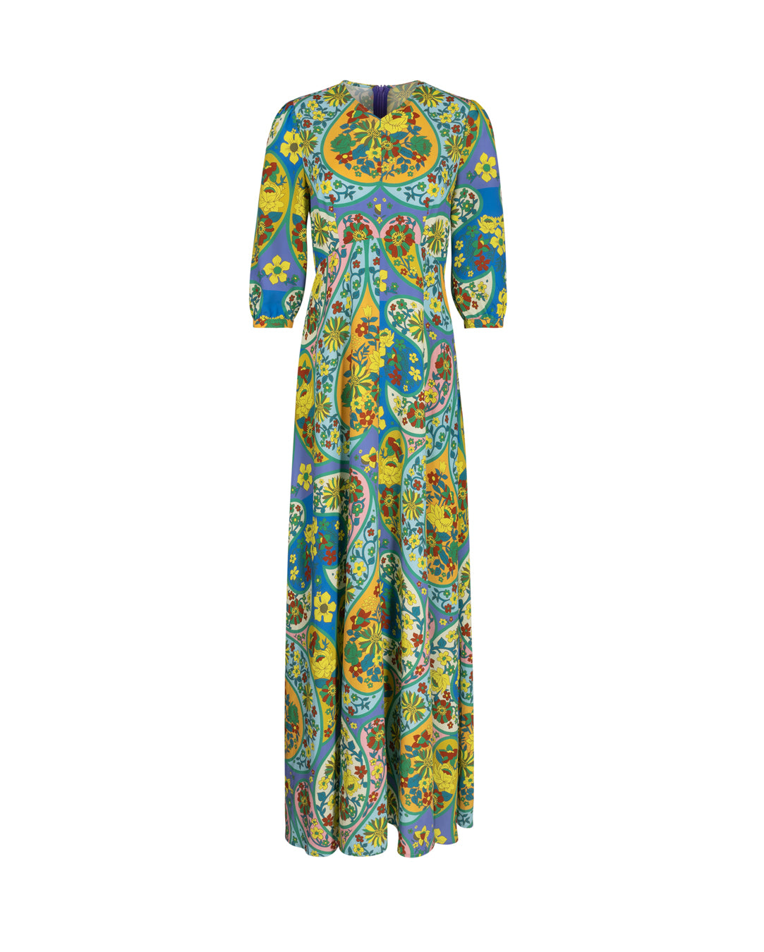 Printed V-Neck Maxi Dress