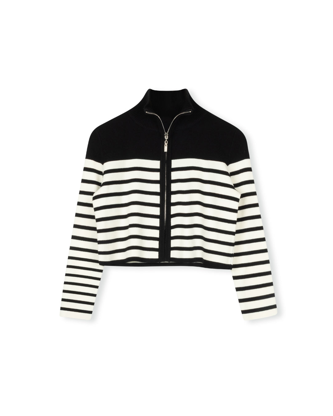 Stripe Zipper Cardigan