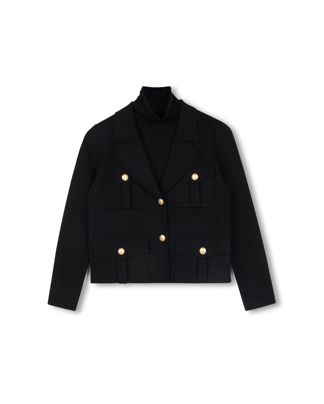 Knit Blazer With Cargo Pockets
