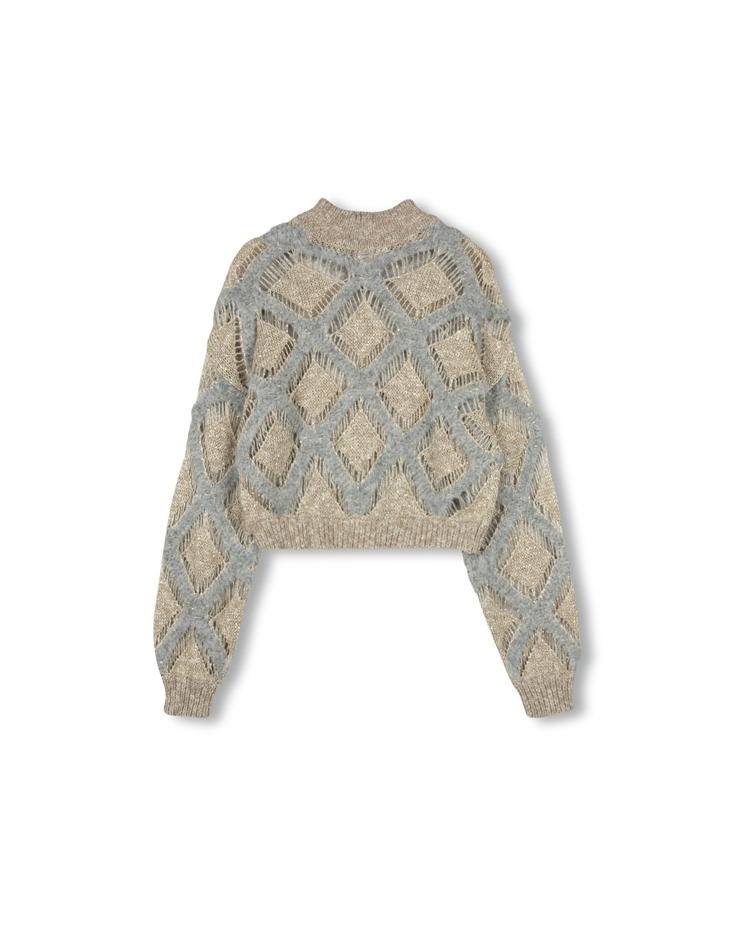 Turtleneck Mesh Knit Sweater