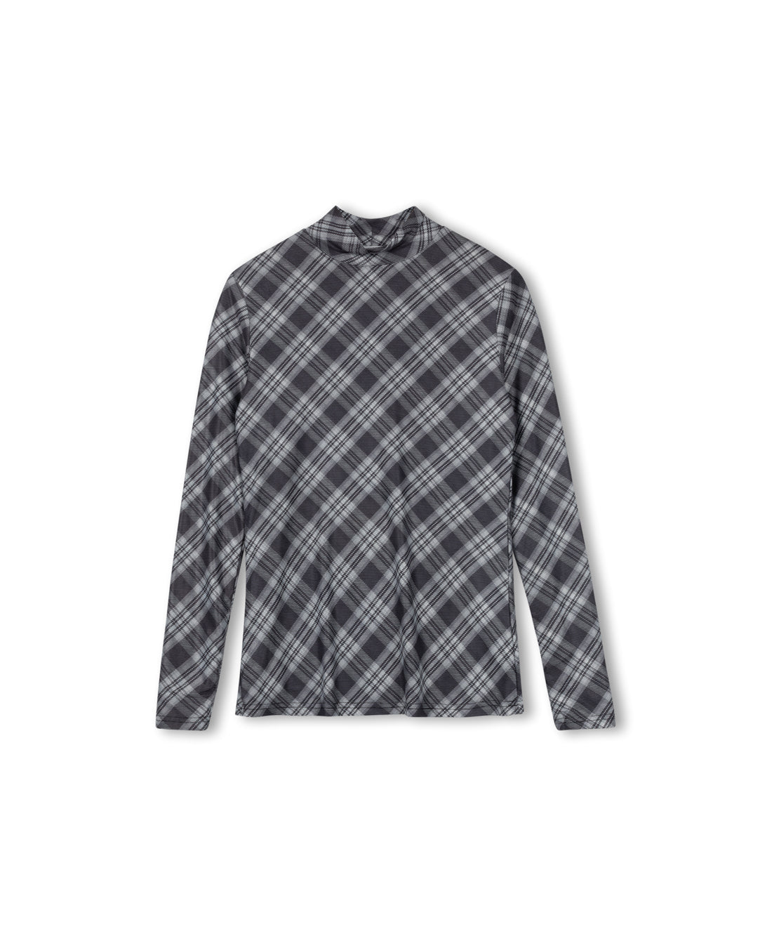 Plaid Mesh Turtleneck
